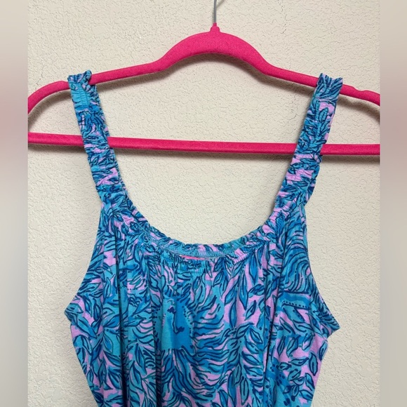 Lilly Pulitzer Collins Knee Length Midi Dress in Bermuda Blue You Grow Girl S - Picture 6 of 11